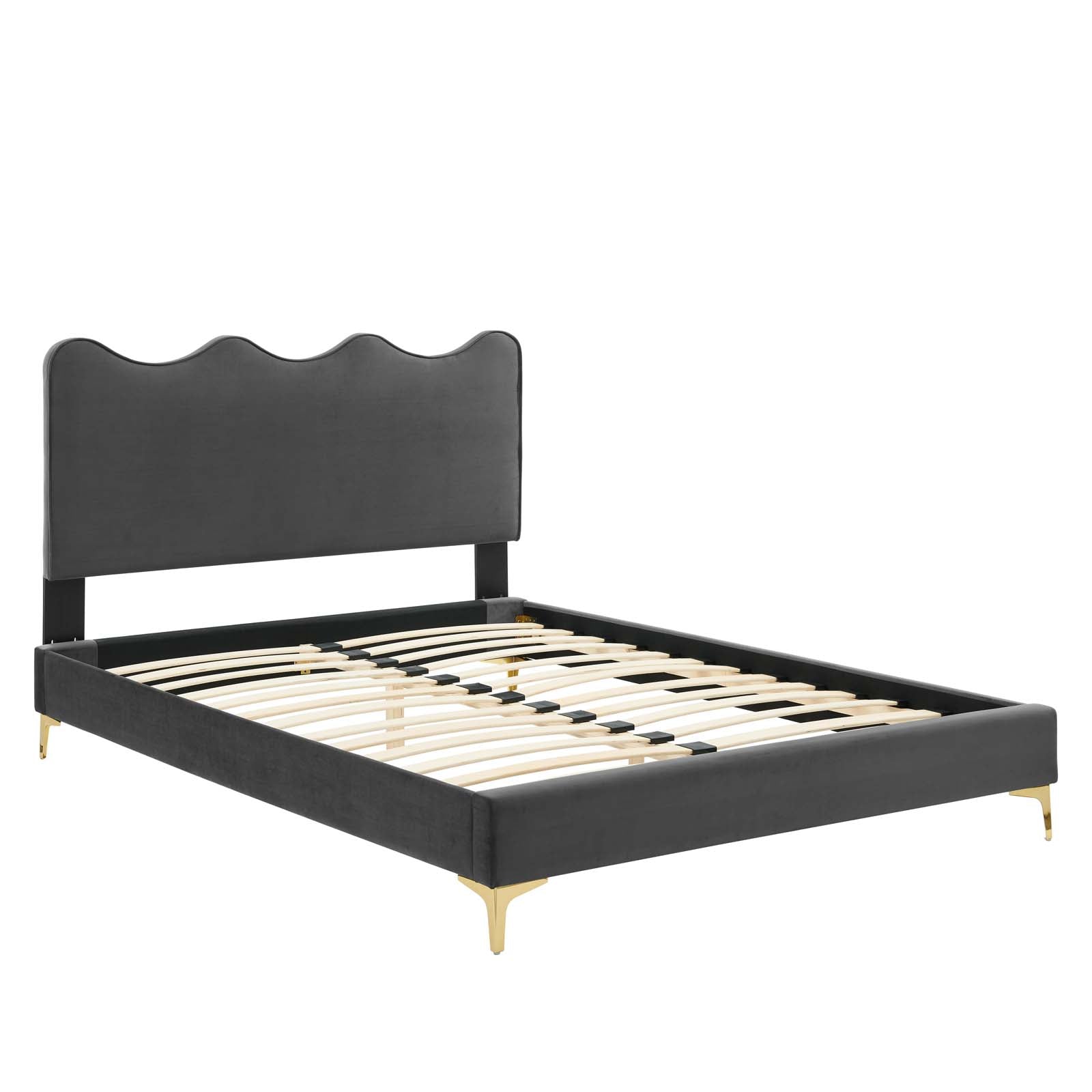 Current Performance Velvet Queen Platform Bed By Modway - MOD-6733-CHA | Beds |  Modishstore - 6