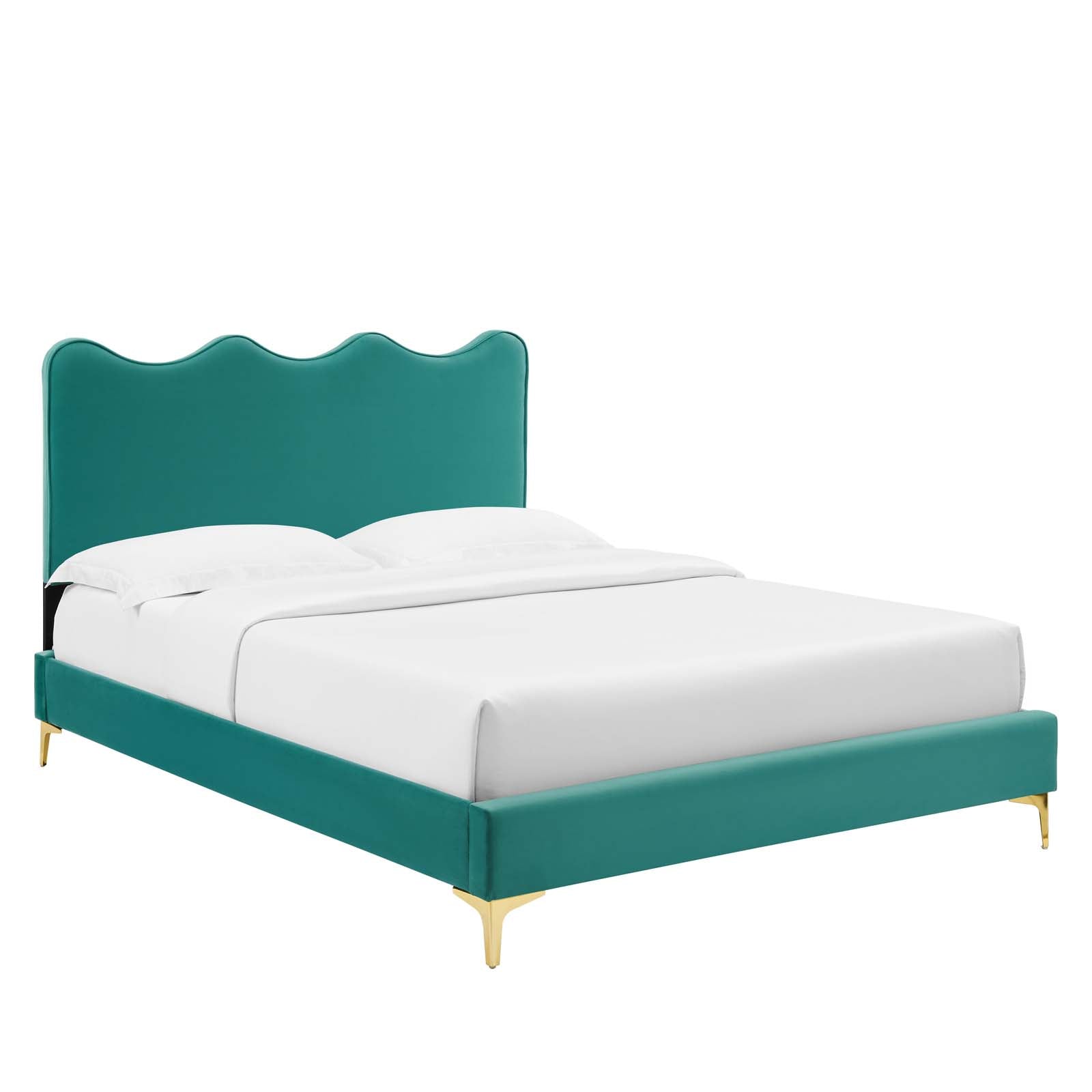 Current Performance Velvet Queen Platform Bed By Modway - MOD-6733-CHA | Beds |  Modishstore - 67
