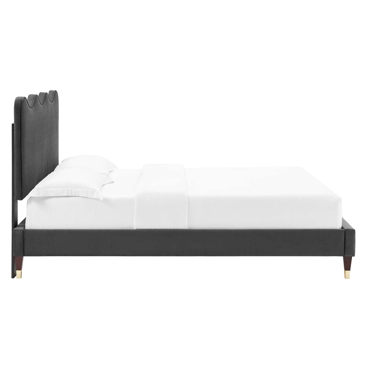 Current Performance Velvet Queen Platform Bed By Modway - MOD-6734-CHA | Beds |  Modishstore - 5