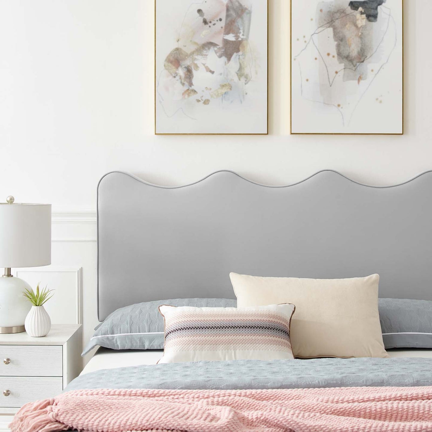 Current Performance Velvet Queen Platform Bed By Modway - MOD-6734-CHA | Beds |  Modishstore - 24