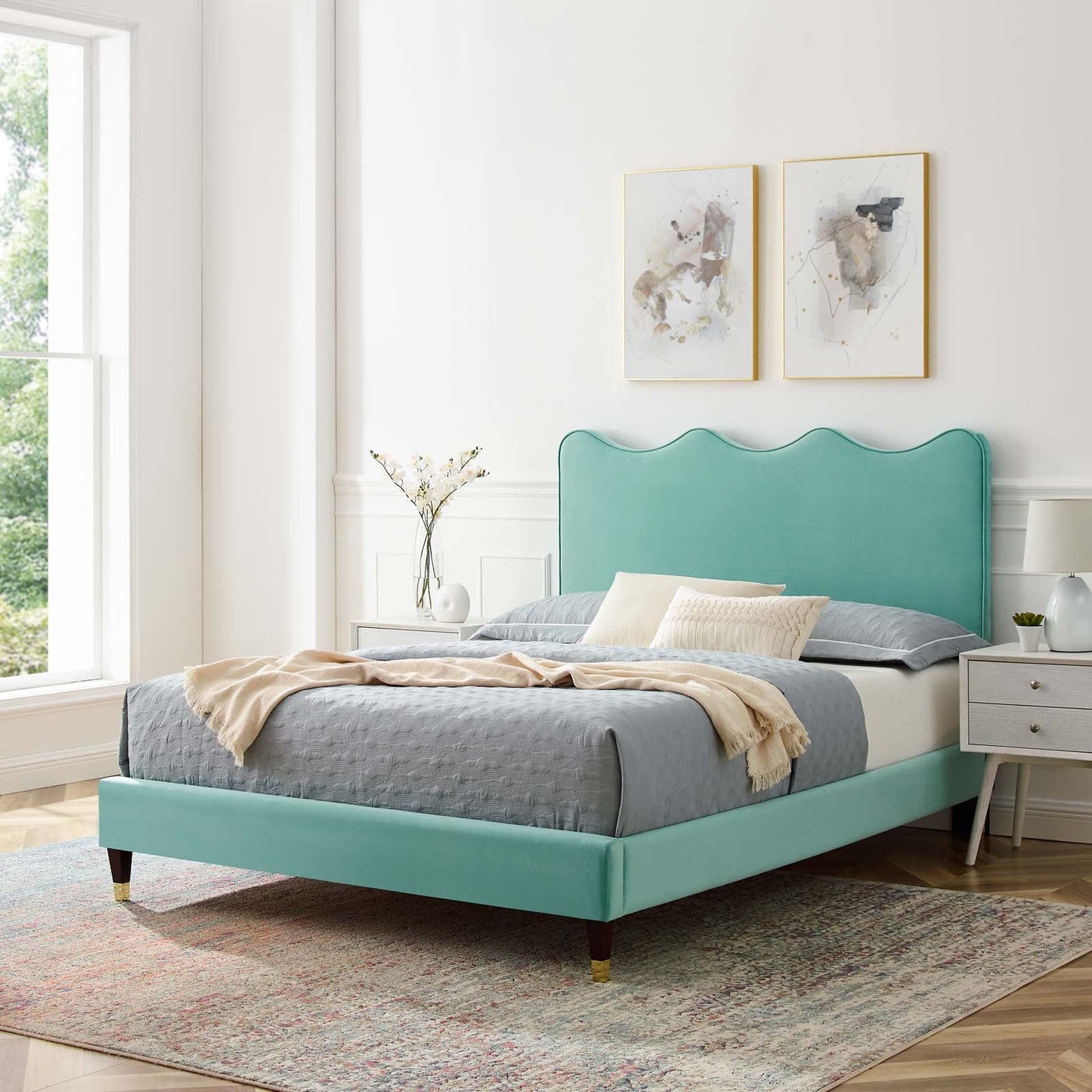 Current Performance Velvet Queen Platform Bed By Modway - MOD-6734-CHA | Beds |  Modishstore - 37