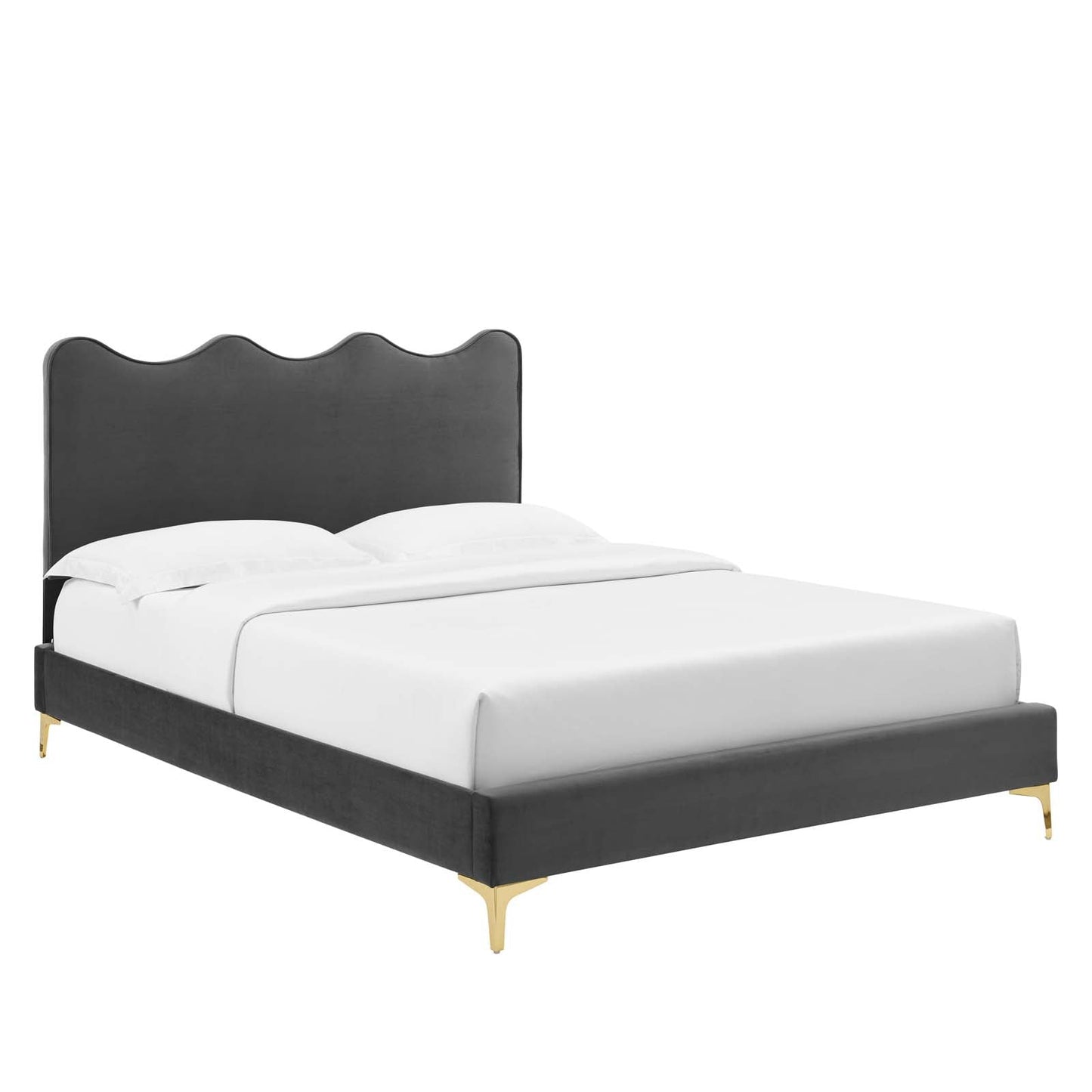 Current Performance Velvet King Platform Bed By Modway - MOD-6736-CHA | Beds |  Modishstore - 2