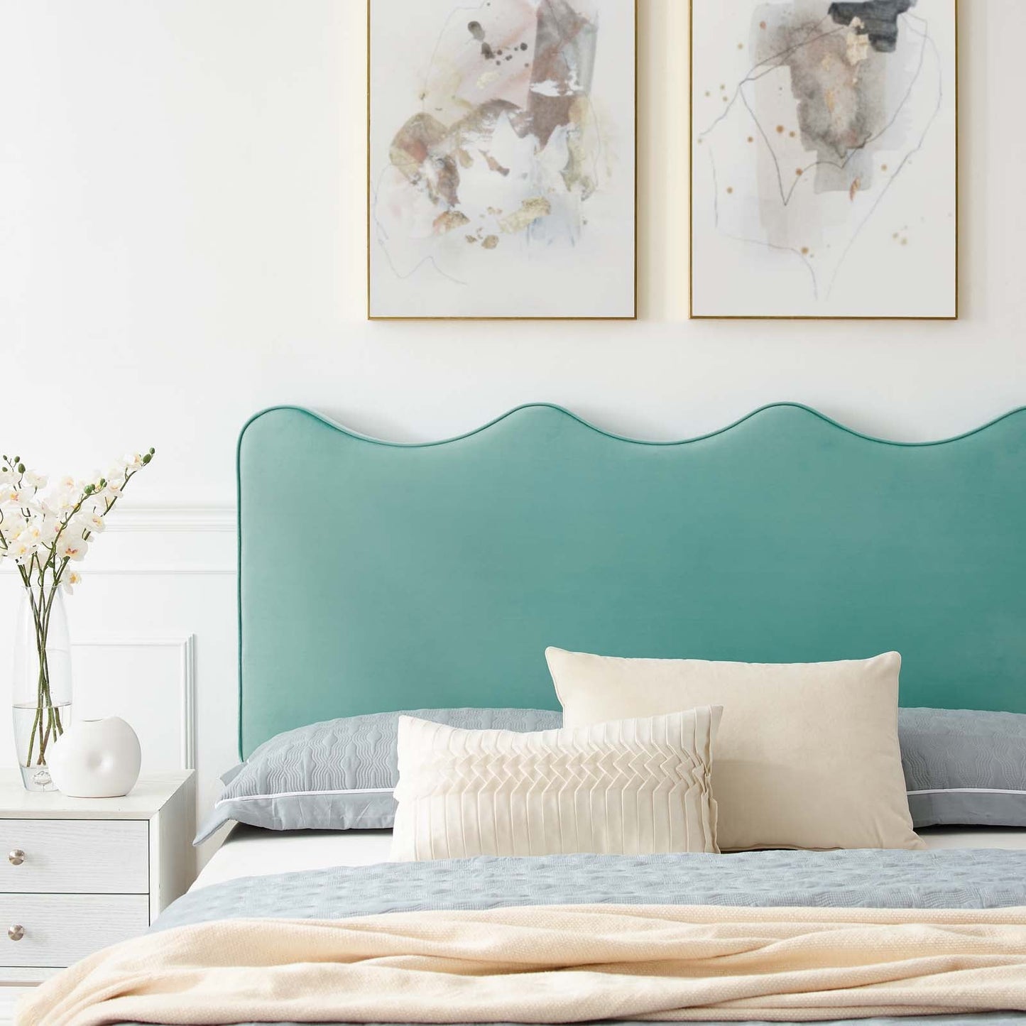 Current Performance Velvet King Platform Bed By Modway - MOD-6737-CHA | Beds |  Modishstore - 35