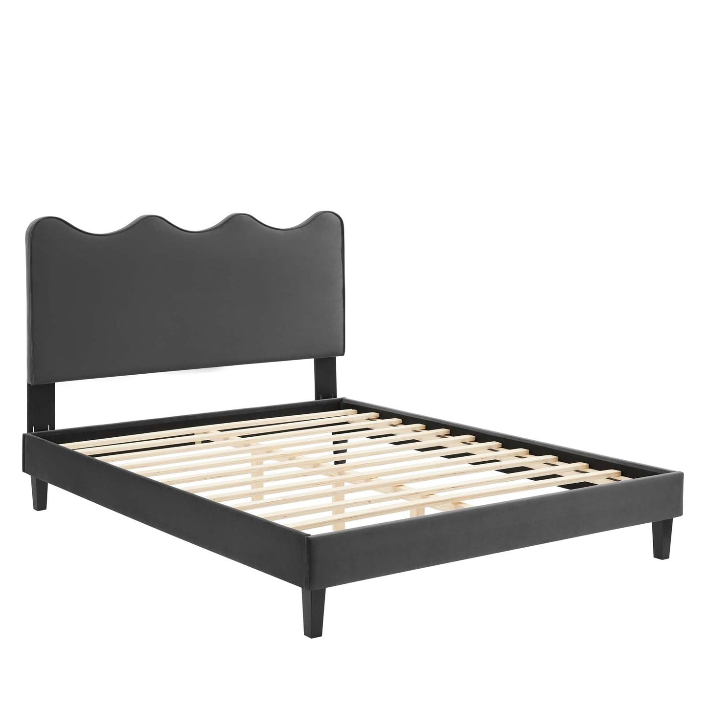 Current Performance Velvet King Platform Bed By Modway - MOD-6738-CHA | Beds |  Modishstore - 6