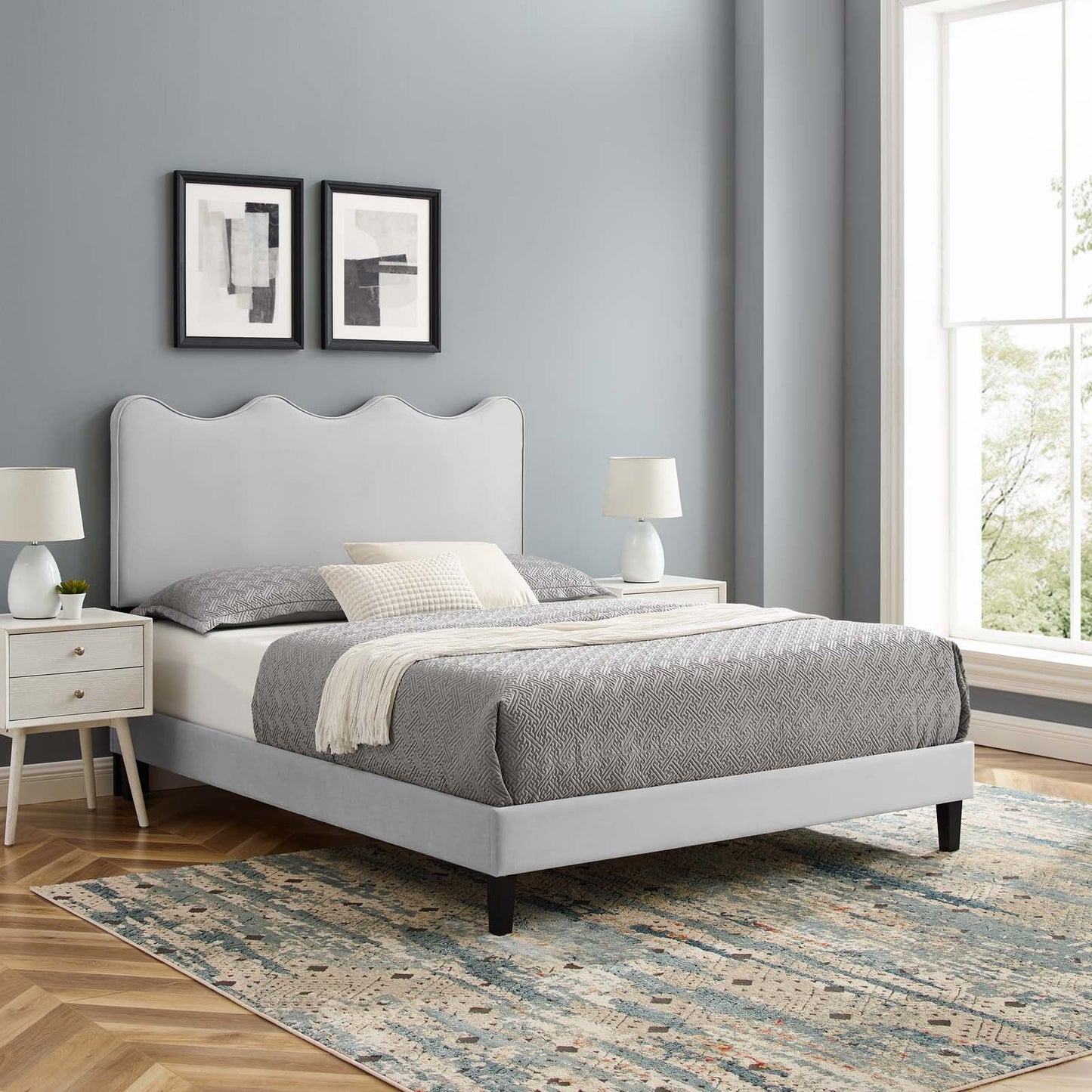 Current Performance Velvet King Platform Bed By Modway - MOD-6738-CHA | Beds |  Modishstore - 26