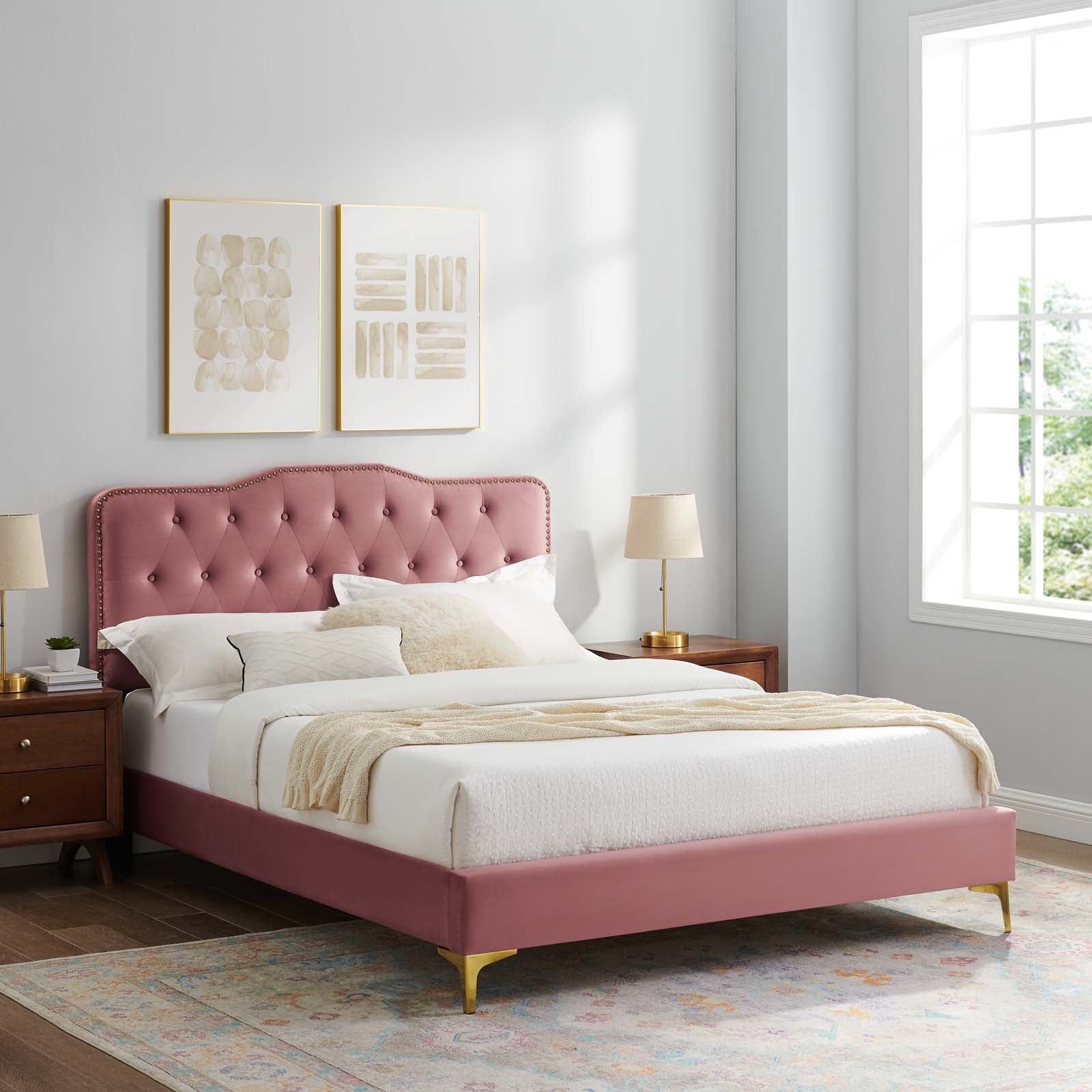 Amber Tufted Performance Velvet Twin Platform Bed By Modway - MOD-6778 | Beds - 23
