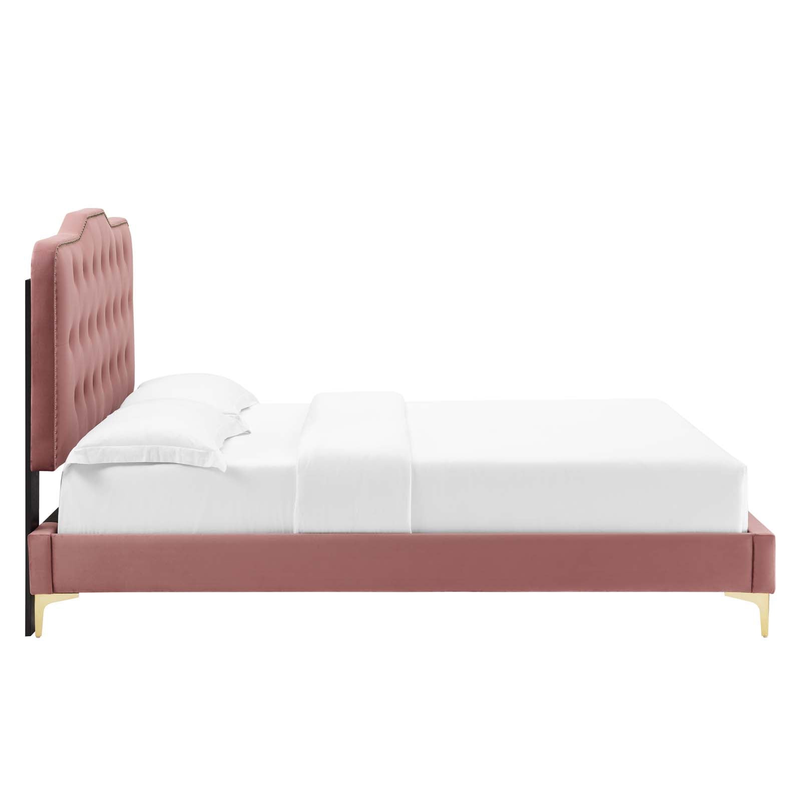 Amber Tufted Performance Velvet Twin Platform Bed By Modway - MOD-6778 | Beds - 25
