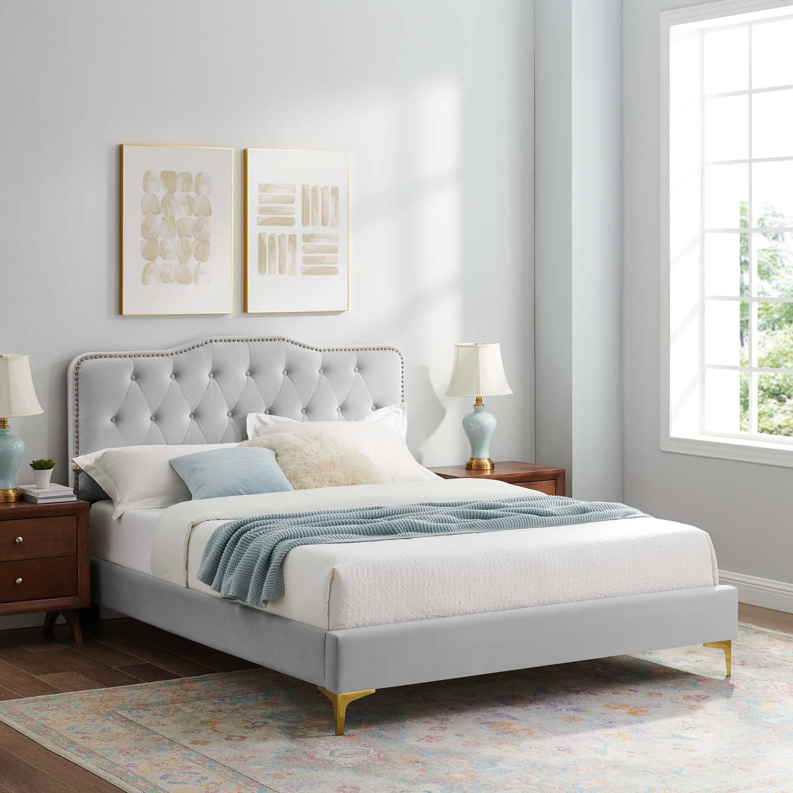 Amber Tufted Performance Velvet Twin Platform Bed By Modway - MOD-6778 | Beds - 38