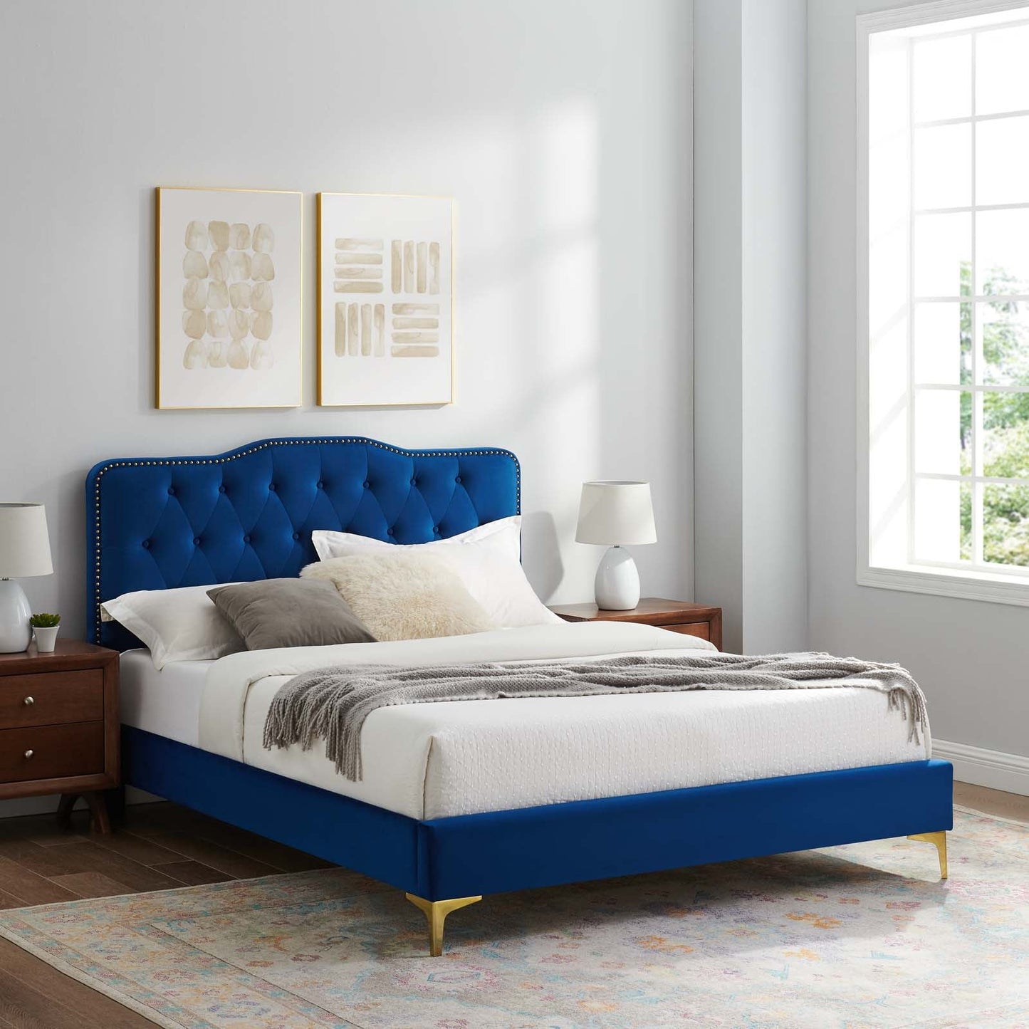 Amber Tufted Performance Velvet Twin Platform Bed By Modway - MOD-6778 | Beds - 68