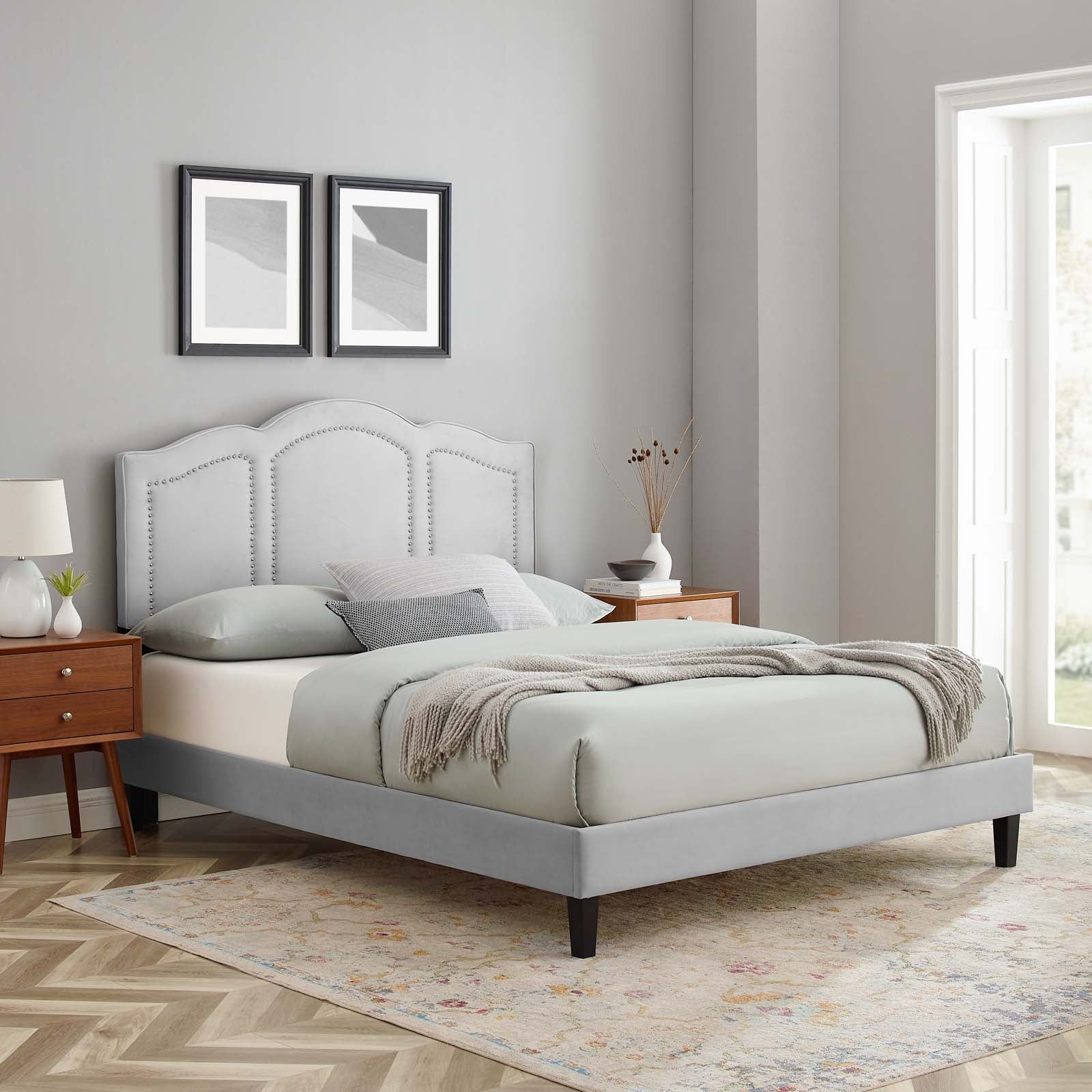 Emerson Performance Velvet Twin Platform Bed By Modway - MOD-6849 | Beds - 32
