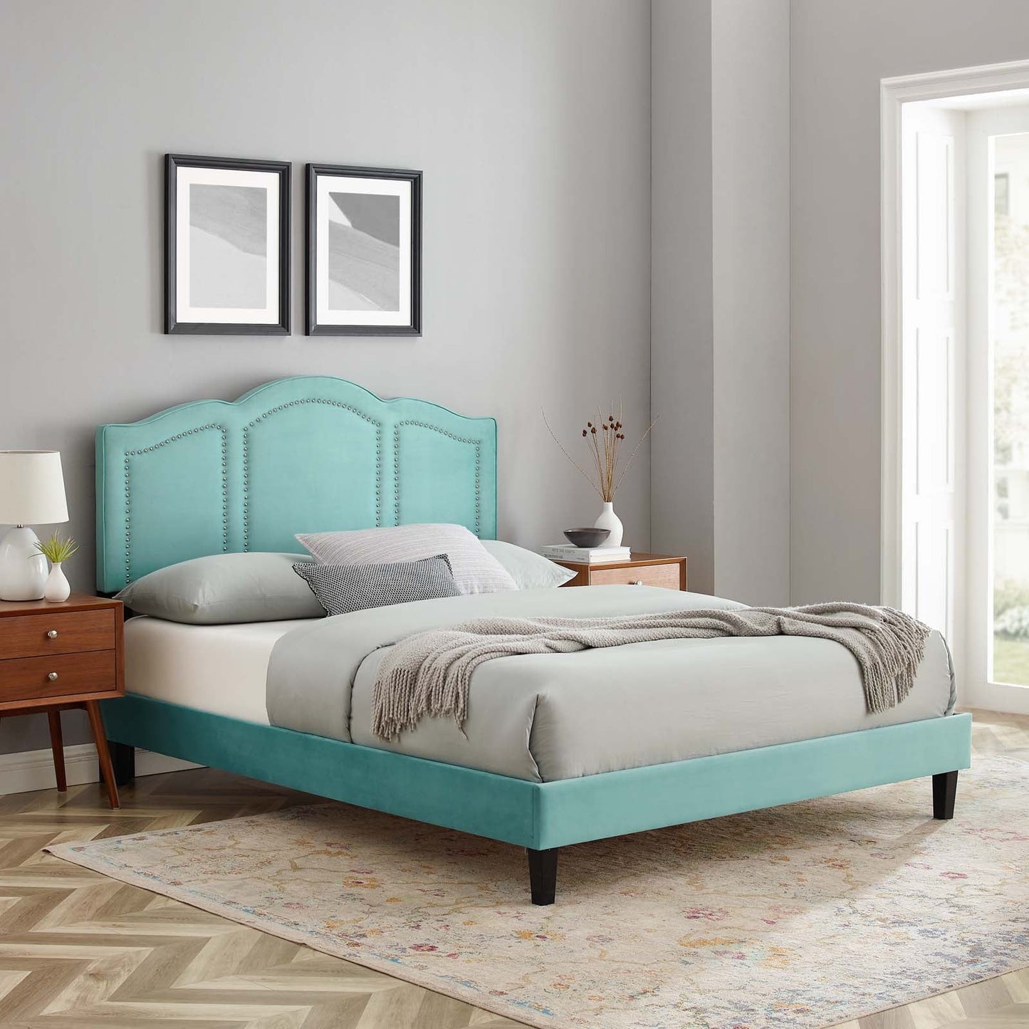 Emerson Performance Velvet Twin Platform Bed By Modway - MOD-6849 | Beds - 45