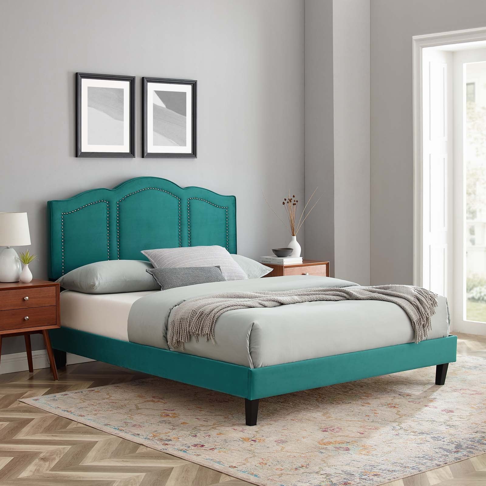 Emerson Performance Velvet Twin Platform Bed By Modway - MOD-6849 | Beds - 83