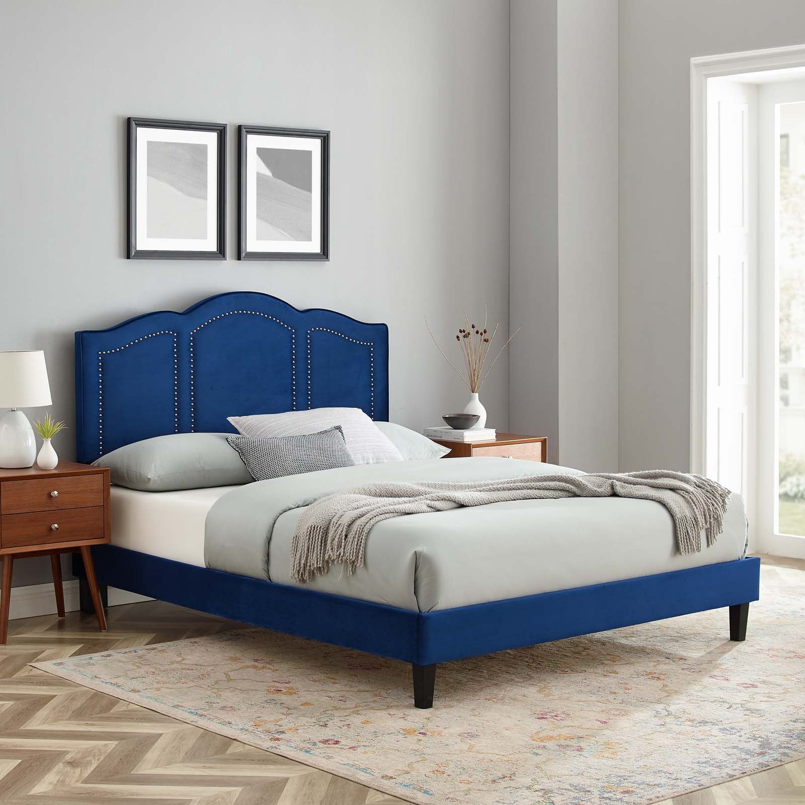 Emerson Performance Velvet Full Platform Bed By Modway - MOD-6855 | Beds - 58
