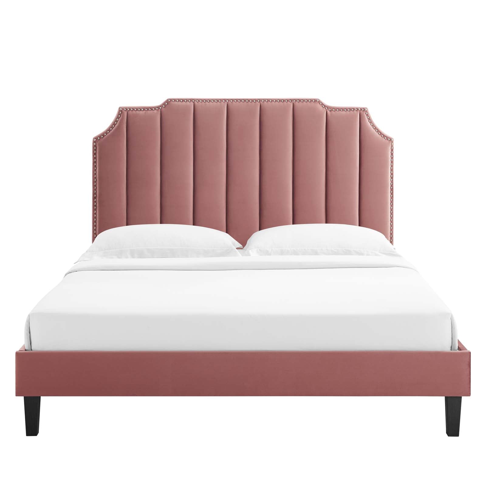 Colette Twin Performance Velvet Platform Bed By Modway - MOD-6884 | Beds - 28