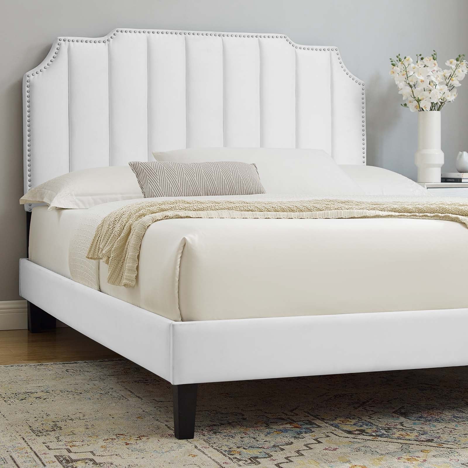 Colette Full Performance Velvet Platform Bed By Modway - MOD-6890 | Beds - 120