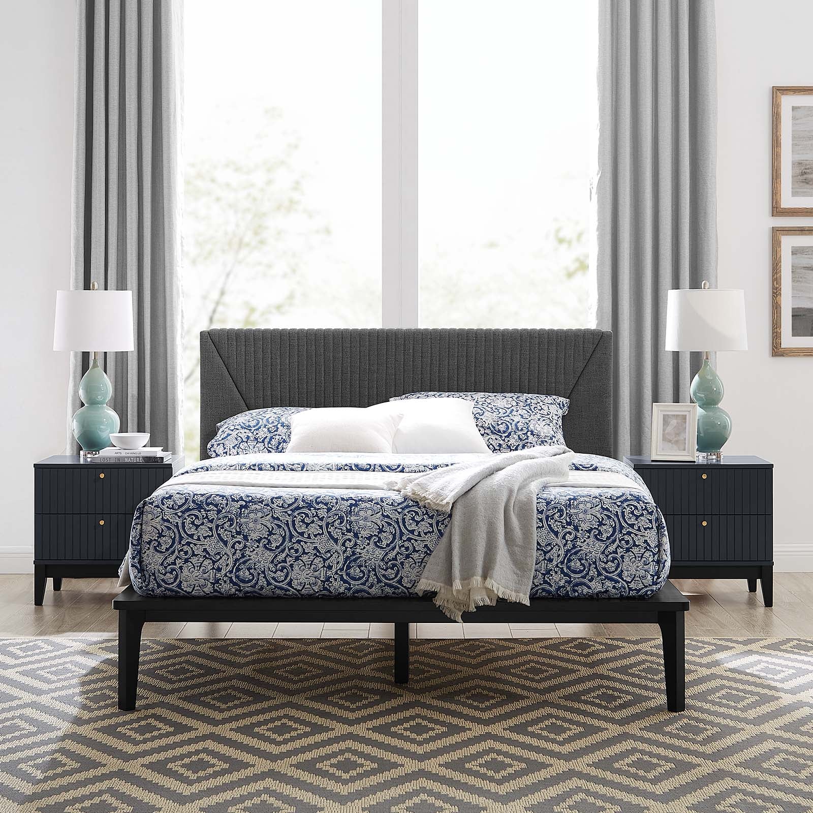 Dakota 3 Piece Upholstered Bedroom Set By Modway | Bedroom Sets - 6