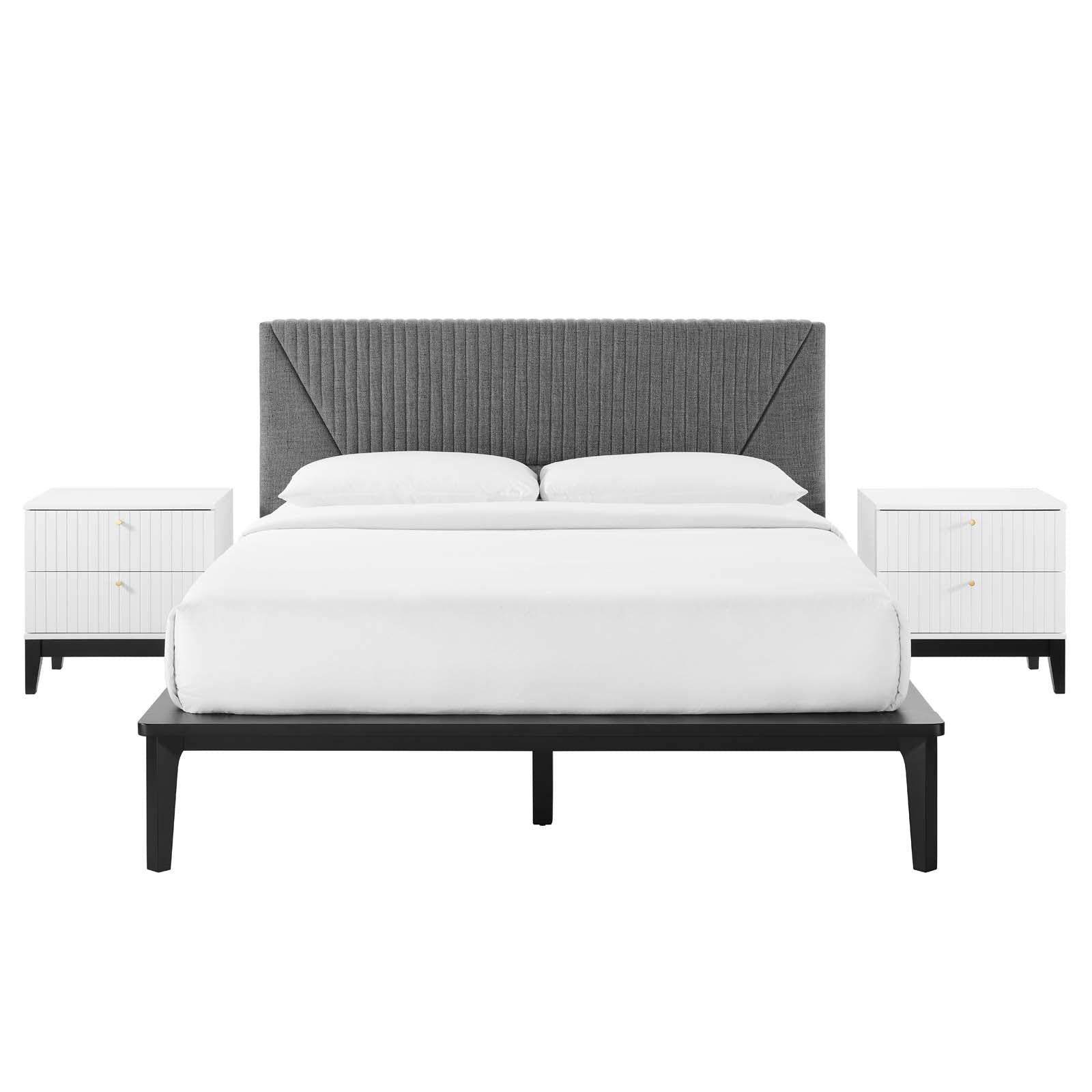 Dakota 3 Piece Upholstered Bedroom Set By Modway | Bedroom Sets - 14