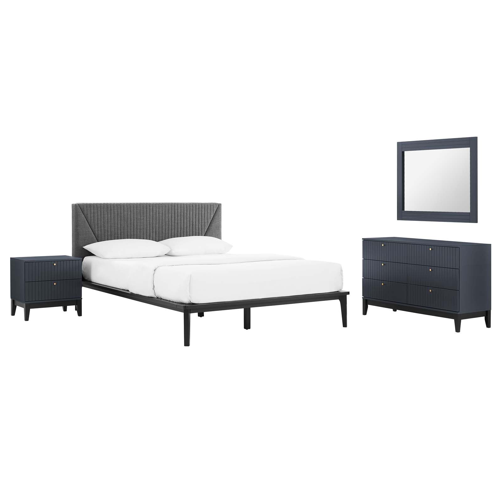 Dakota 4 Piece Upholstered Bedroom Set By Modway | Bedroom Sets