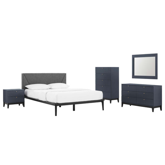 Dakota 5 Piece Upholstered Bedroom Set By Modway | Bedroom Sets