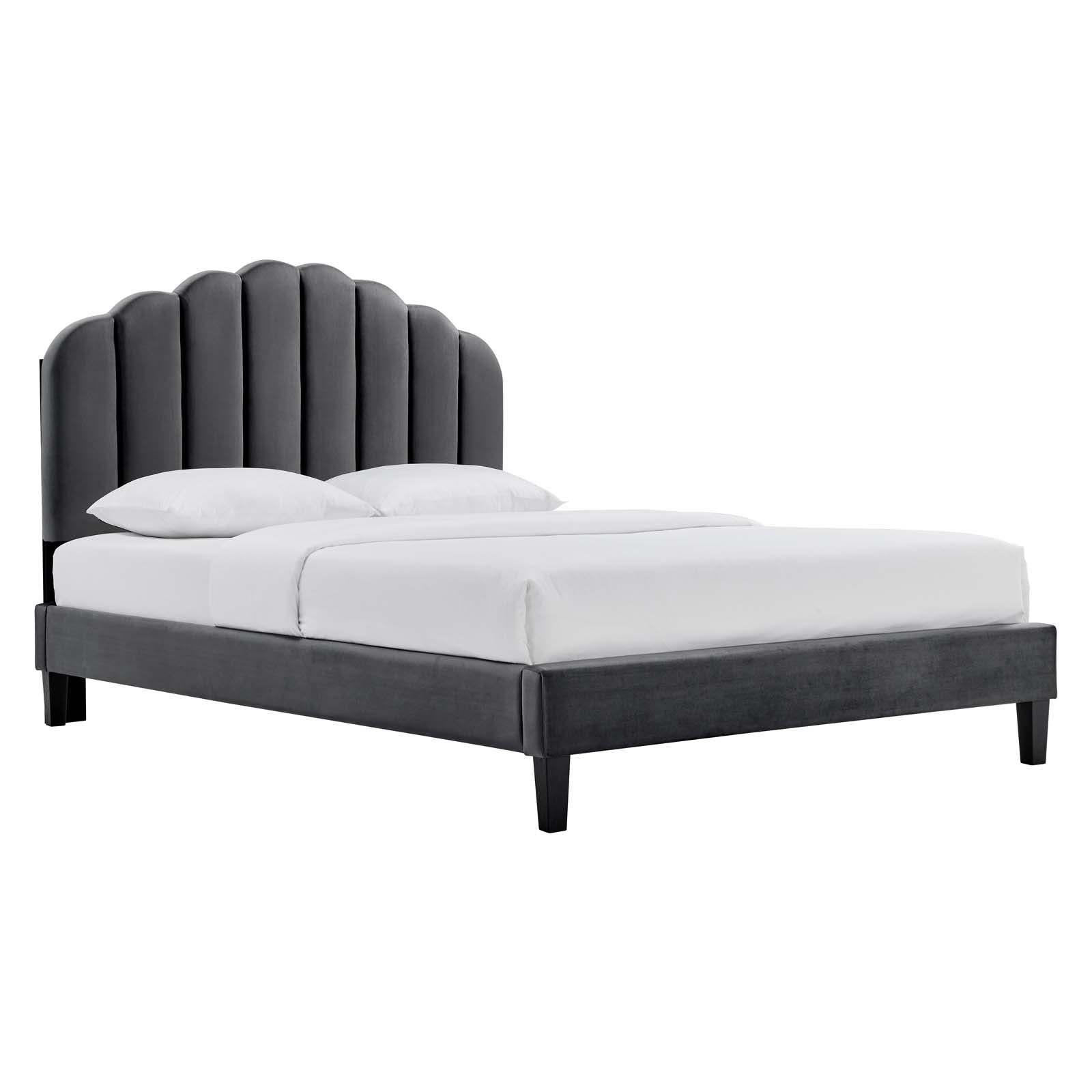 Daisy Performance Velvet Twin Platform Bed By Modway - MOD-7043-CHA | Beds |  Modishstore - 2