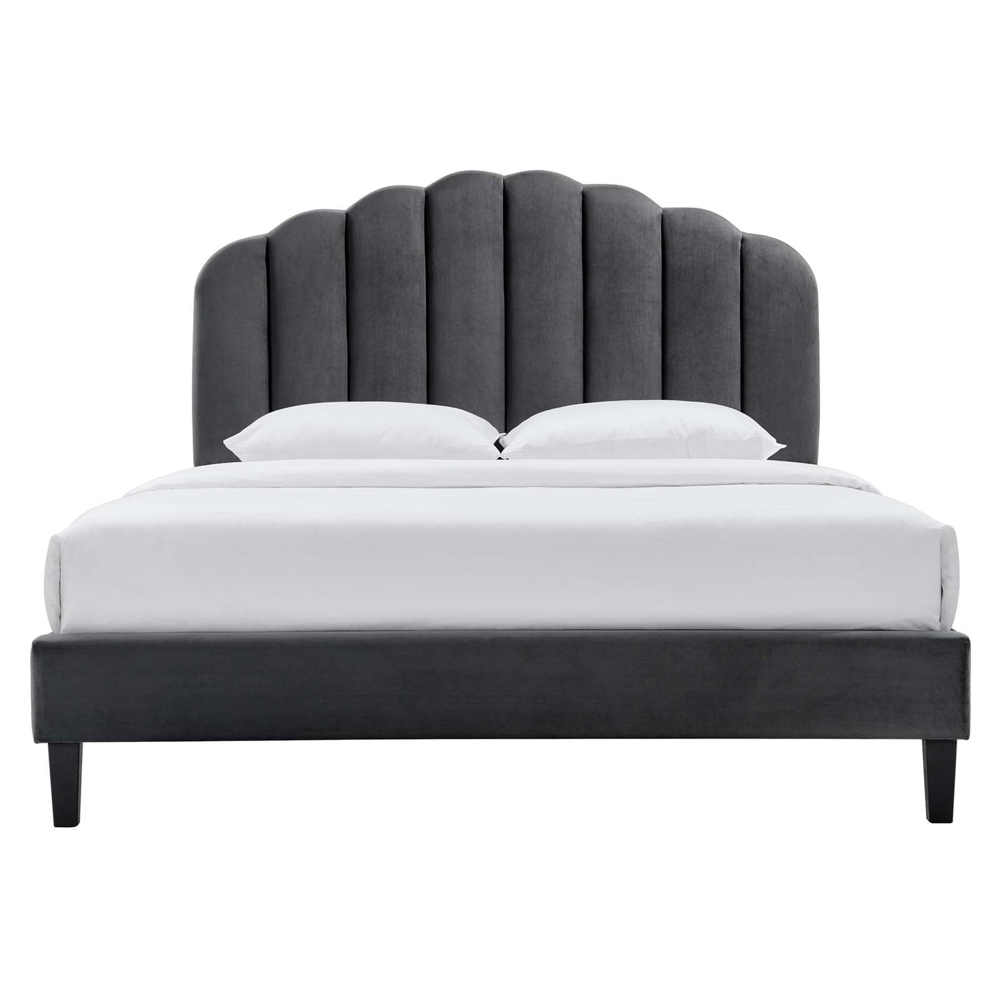 Daisy Performance Velvet Twin Platform Bed By Modway - MOD-7043-CHA | Beds |  Modishstore - 4