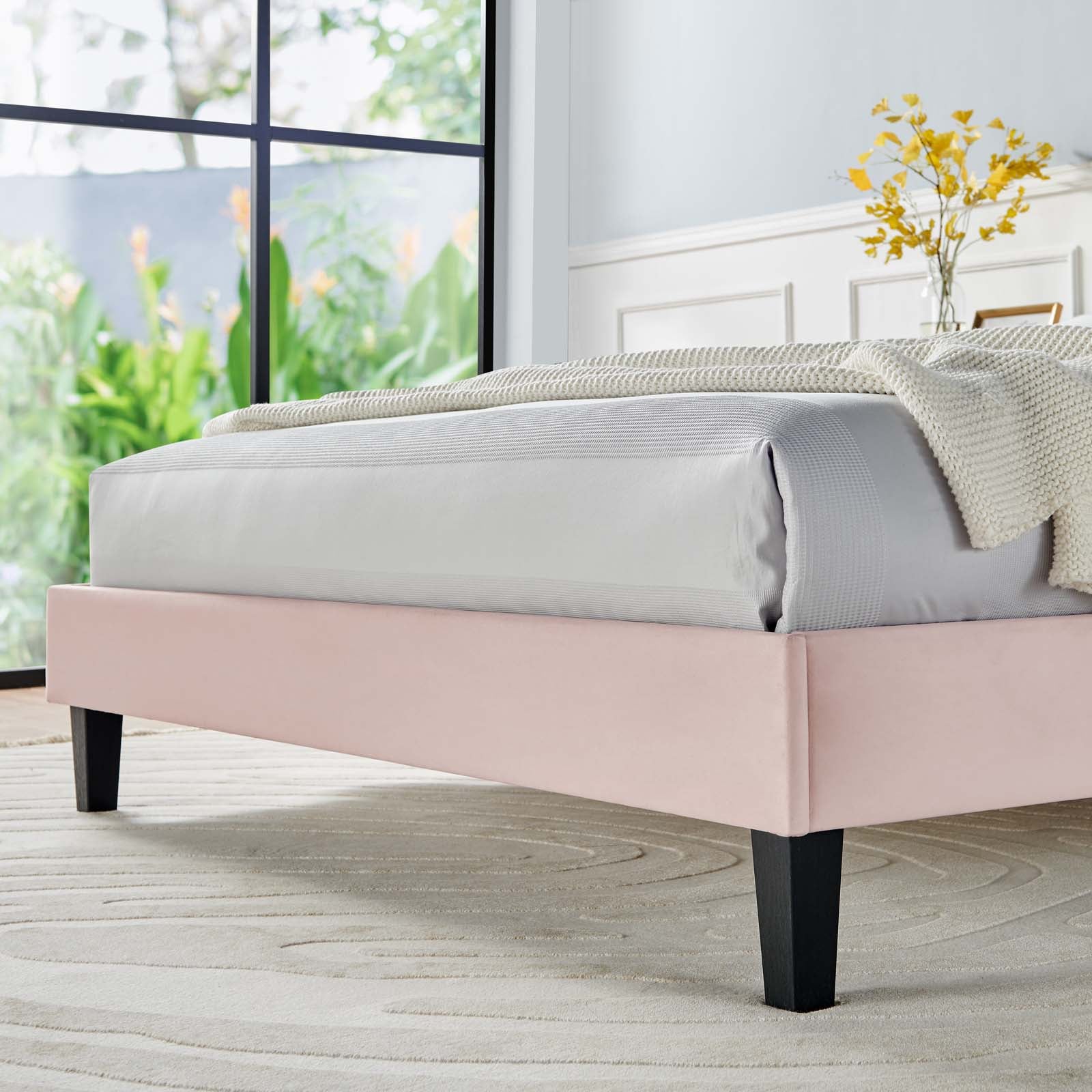 Daisy Performance Velvet Twin Platform Bed By Modway - MOD-7043-CHA | Beds |  Modishstore - 50
