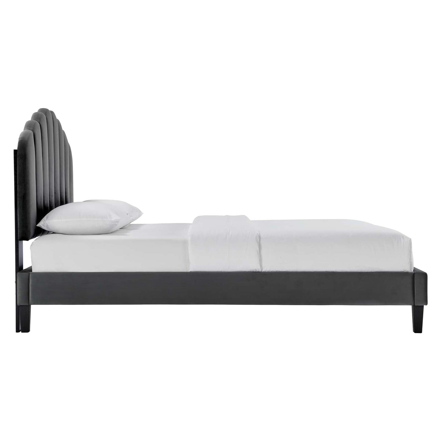 Daisy Performance Velvet King Platform Bed By Modway - MOD-7047-CHA | Beds |  Modishstore - 3