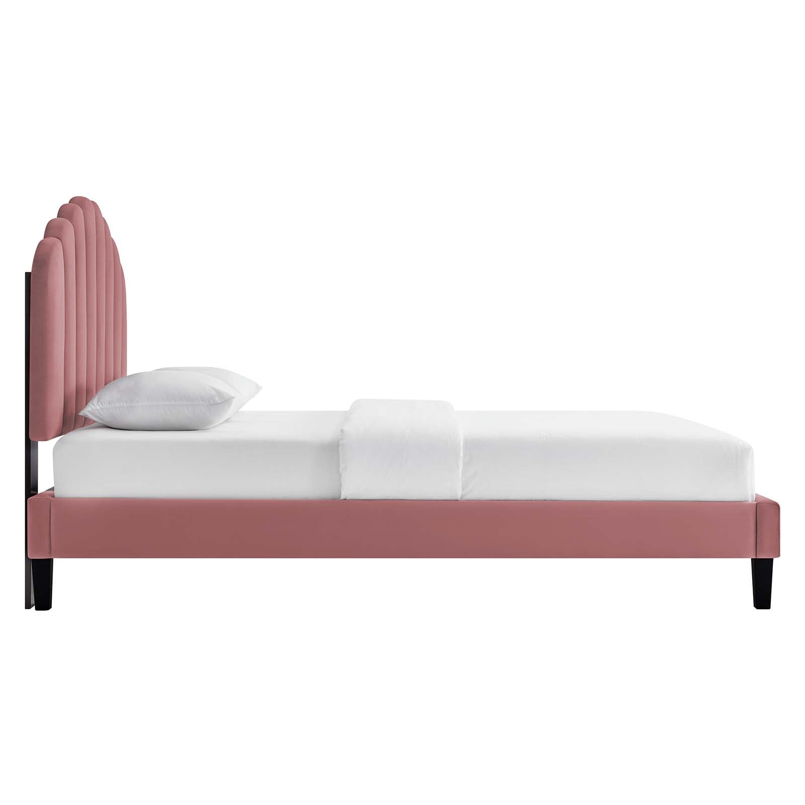 Daisy Performance Velvet King Platform Bed By Modway - MOD-7047-CHA | Beds |  Modishstore - 13