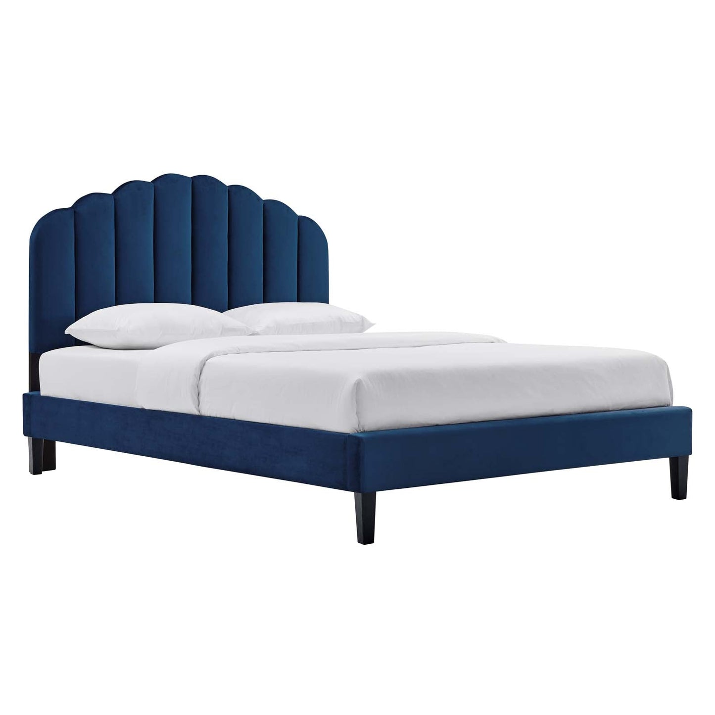 Daisy Performance Velvet King Platform Bed By Modway - MOD-7047-CHA | Beds |  Modishstore - 36