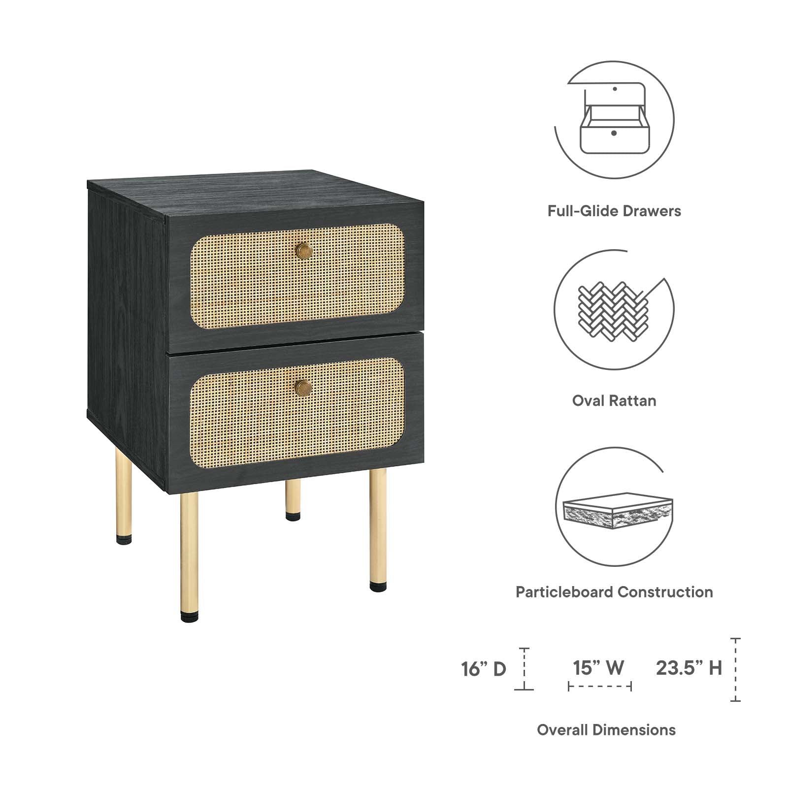 Chaucer 2-Drawer Nightstand By Modway - MOD-7063 | Nightstands - 6
