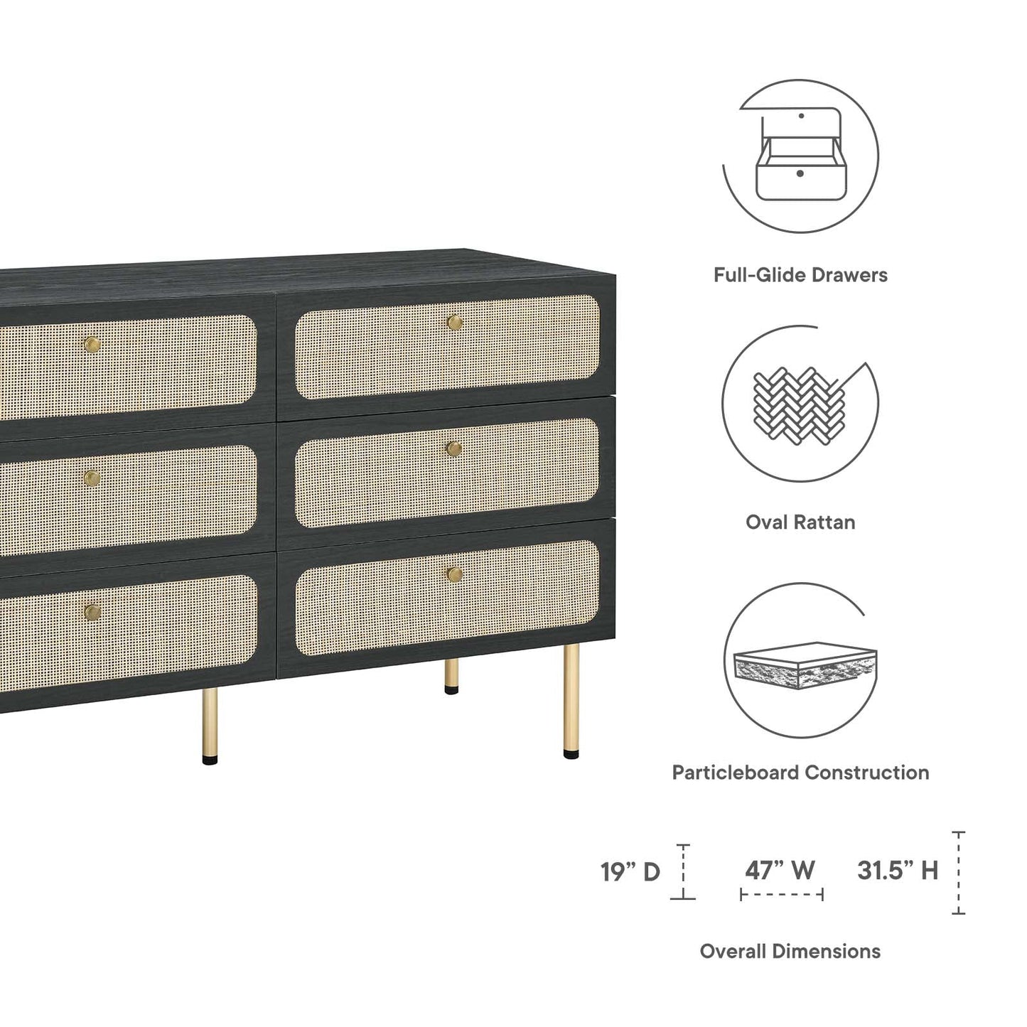 Chaucer 6-Drawer Compact Dresser By Modway - MOD-7066 | Dressers - 7