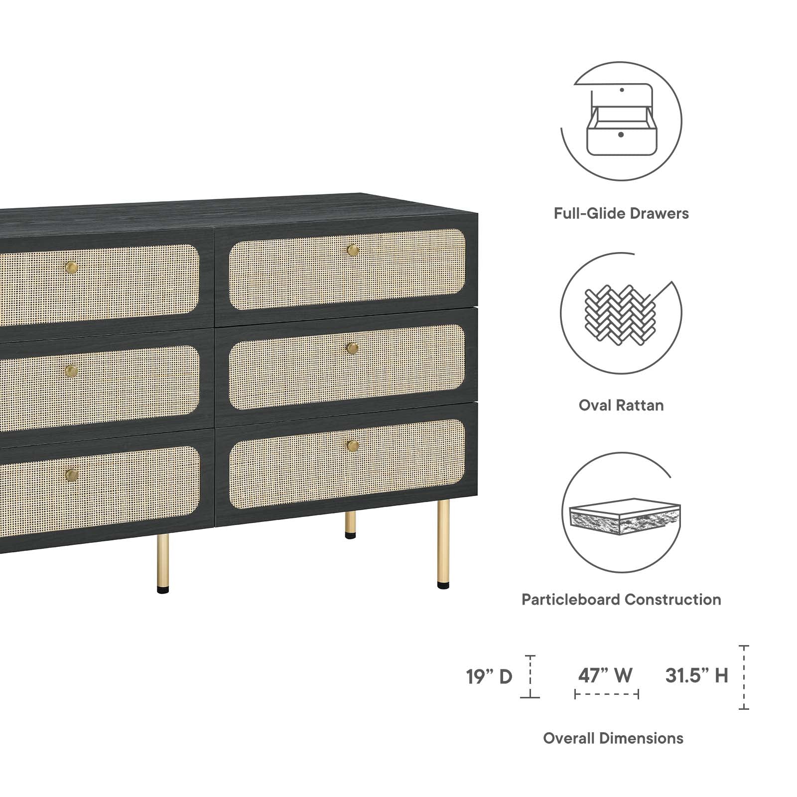 Chaucer 6-Drawer Compact Dresser By Modway - MOD-7066 | Dressers - 7