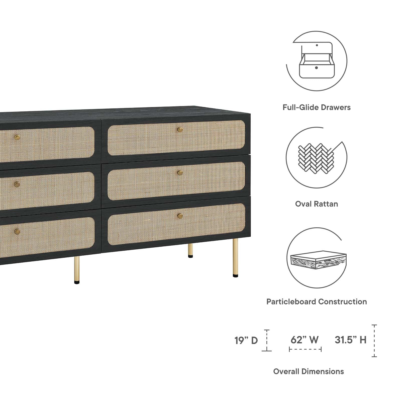 Chaucer 6-Drawer Dresser By Modway - MOD-7067 | Dressers - 7