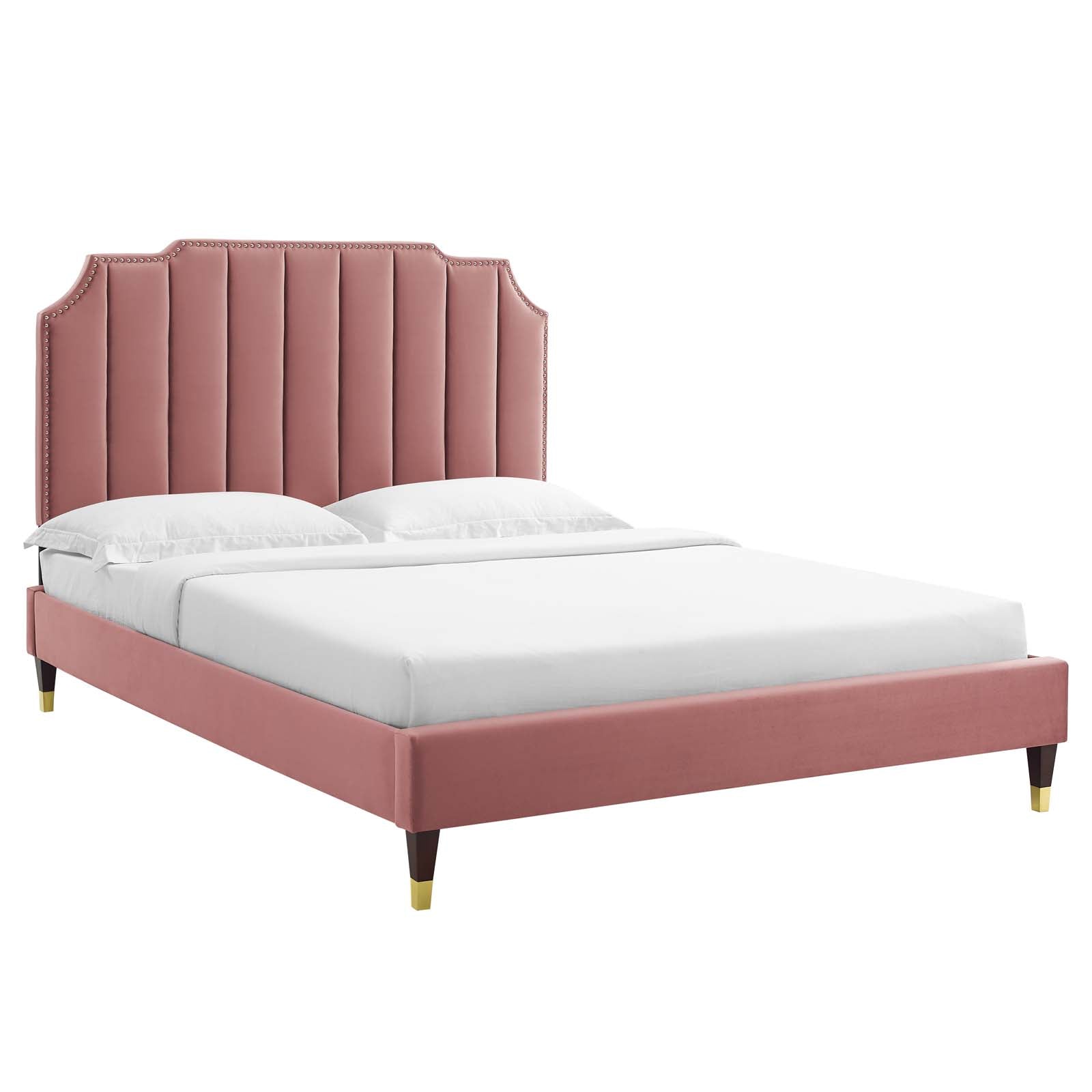 Colette King Performance Velvet Platform Bed By Modway - MOD-7074 | Beds - 17