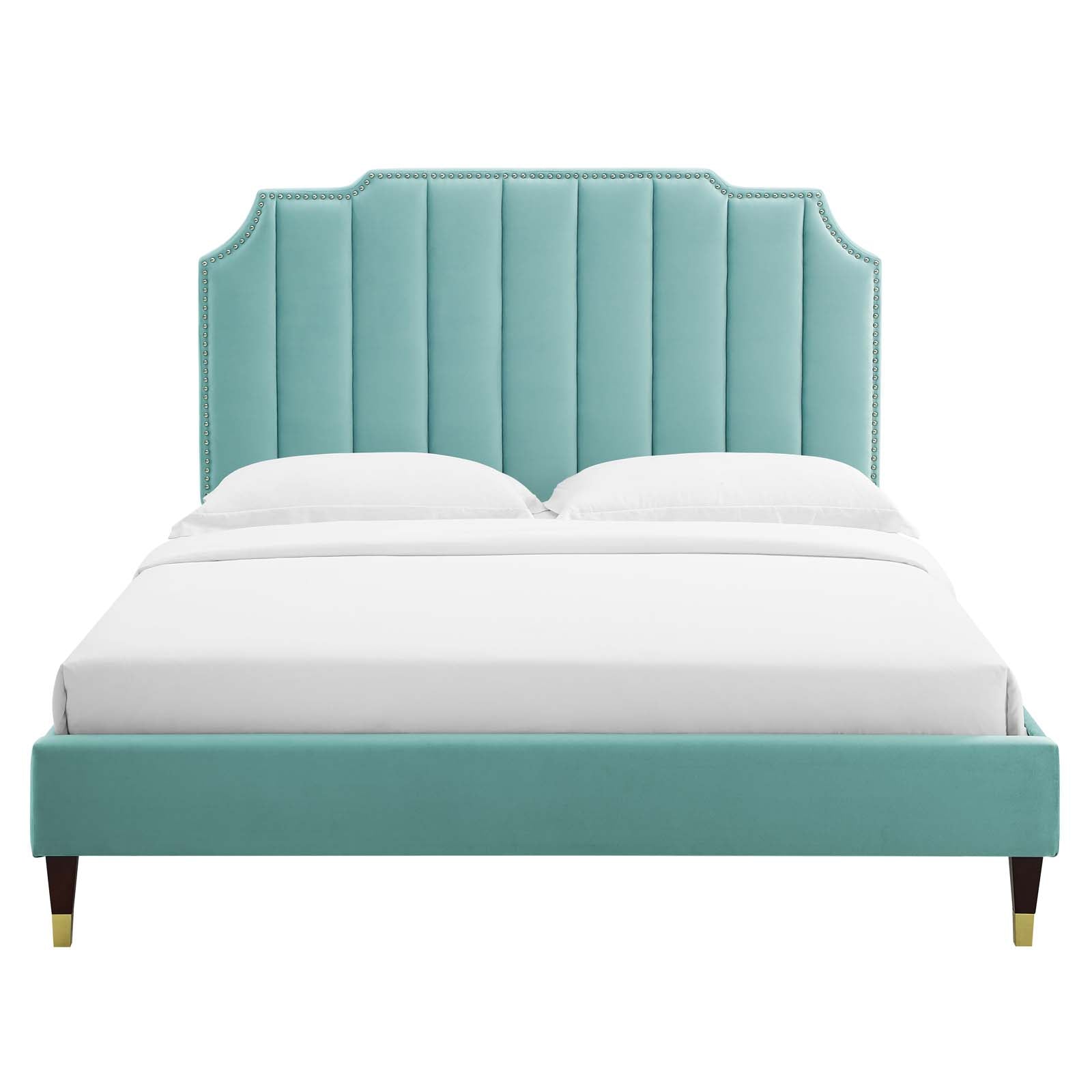 Colette King Performance Velvet Platform Bed By Modway - MOD-7074 | Beds - 60