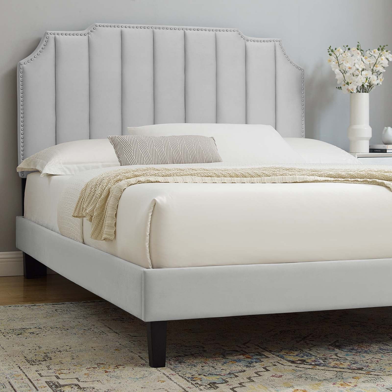 Colette King Performance Velvet Platform Bed By Modway - MOD-7075 | Beds - 40