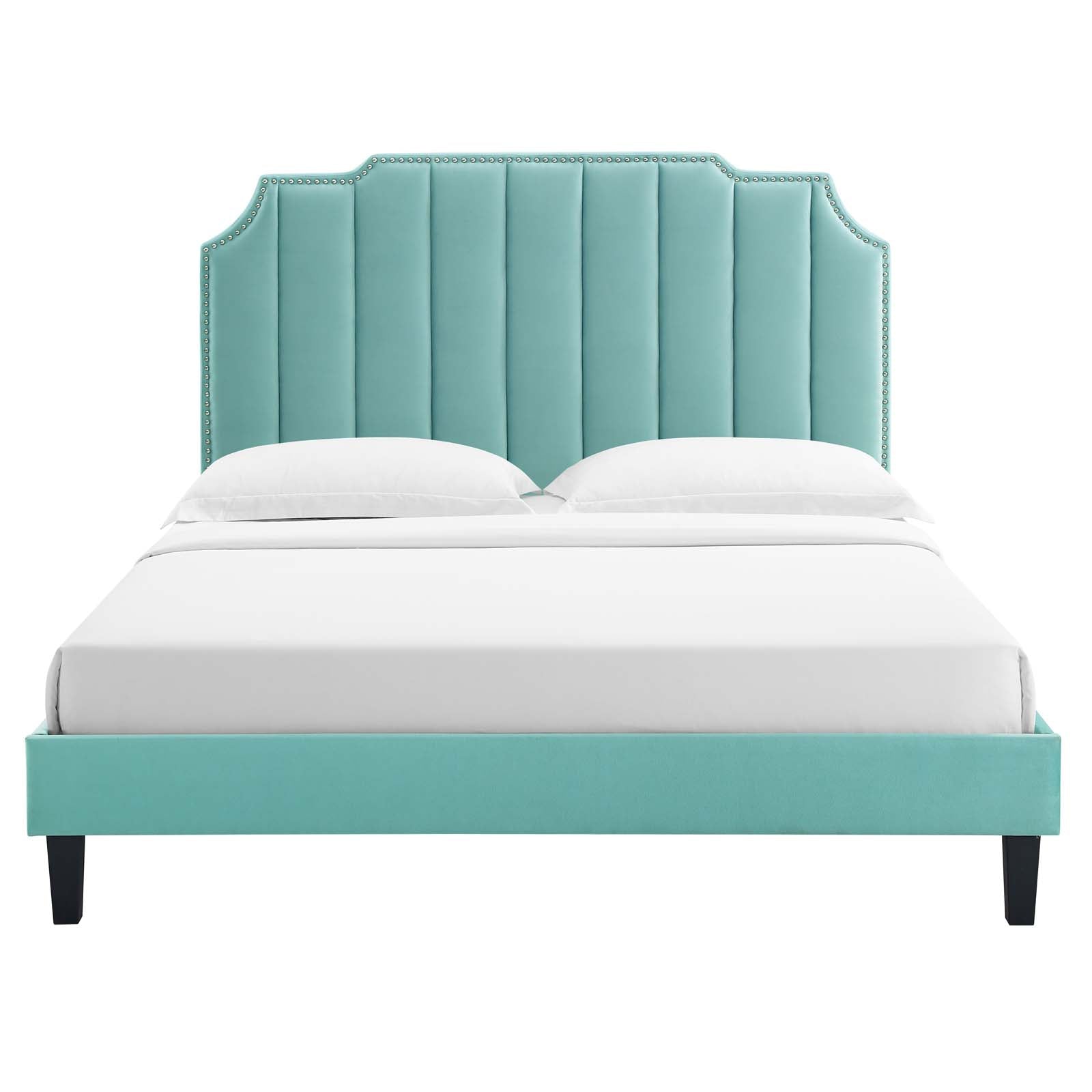 Colette King Performance Velvet Platform Bed By Modway - MOD-7075 | Beds - 60