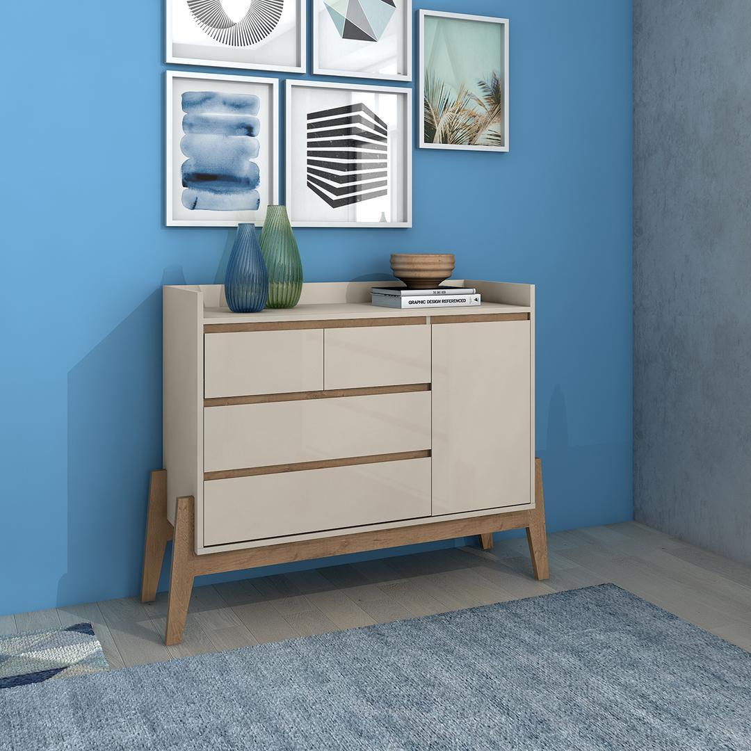 Manhattan Comfort Essence 49" Wide Dresser with 4 Full Extension Drawers and Table Top