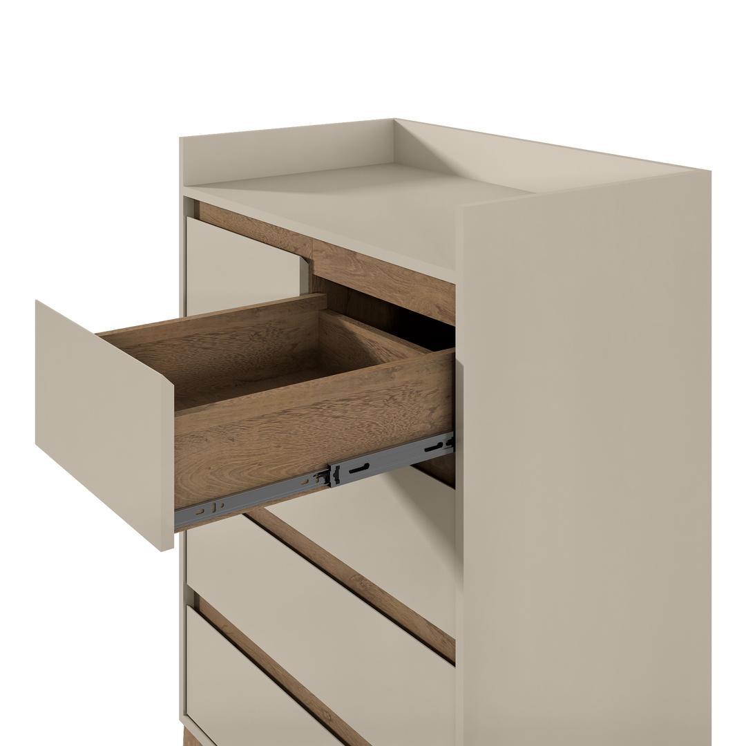 Manhattan Comfort Essence 48.23" Tall Dresser with 5 Full Extension Drawers