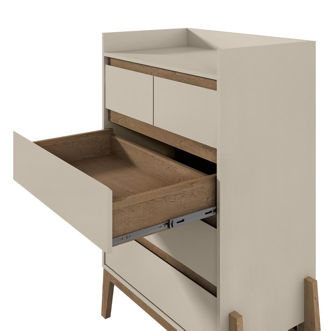 Manhattan Comfort Essence 48.23" Tall Dresser with 5 Full Extension Drawers