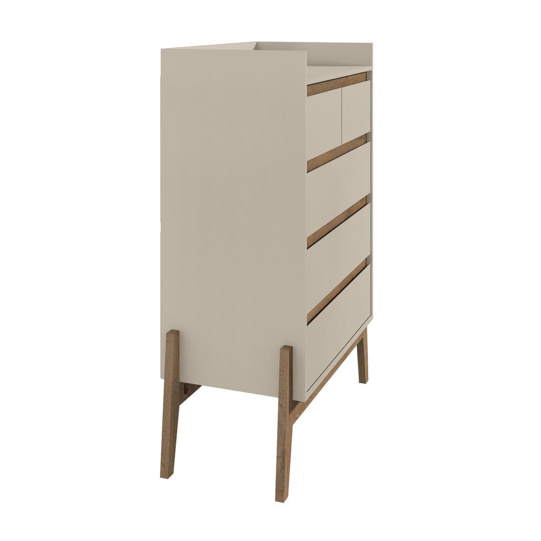 Manhattan Comfort Essence 48.23" Tall Dresser with 5 Full Extension Drawers