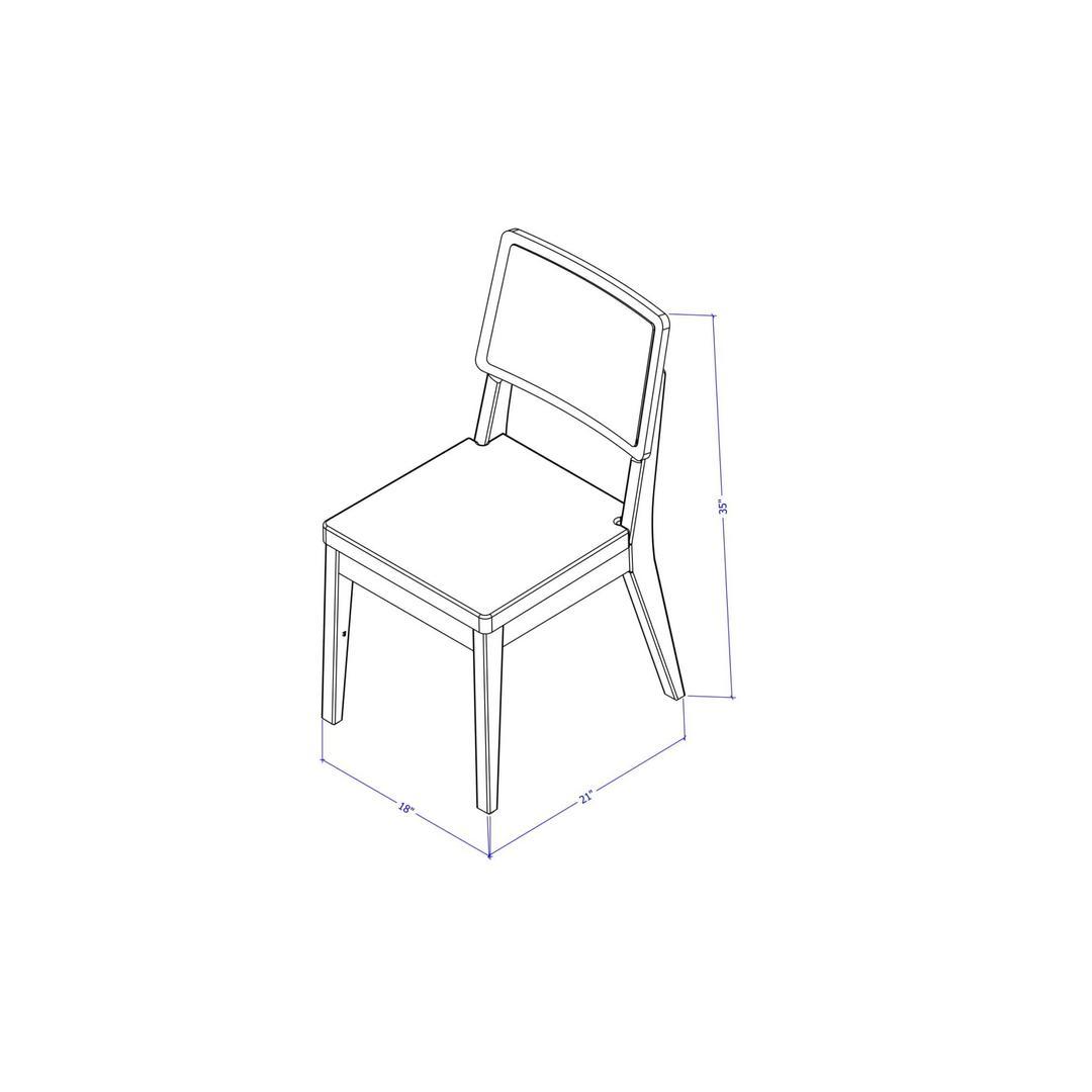 Manhattan Comfort 5-Piece Charles 45.27" and Pell Dining Set with 4 Dining Chairs