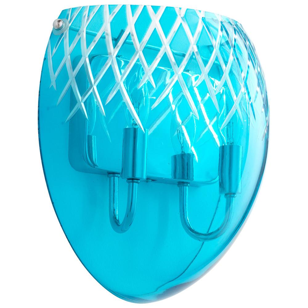 Cyan Design 2 Light Blue Etched Sconce - Chrome