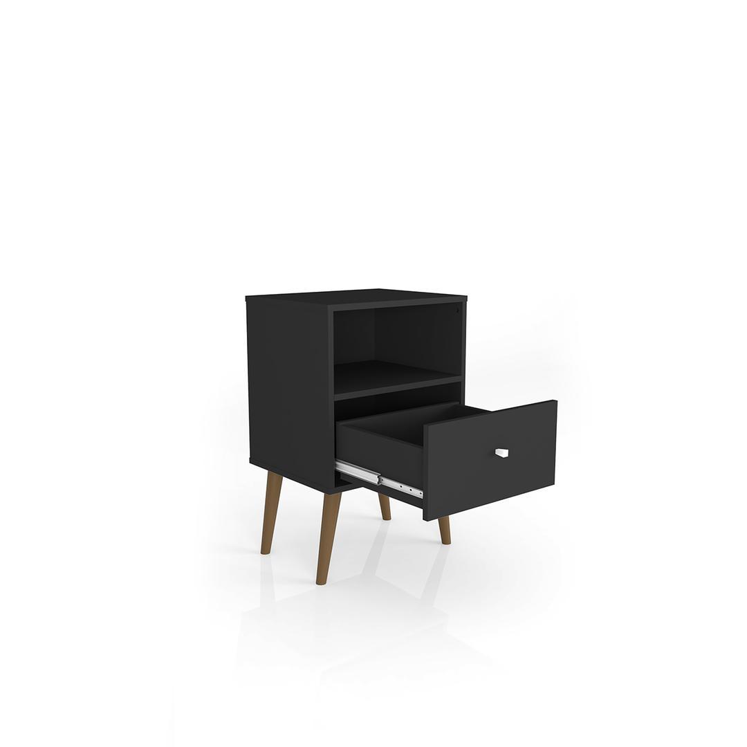 Manhattan Comfort Liberty Mid Century - Modern Nightstand 1.0 with 1 Cubby Space