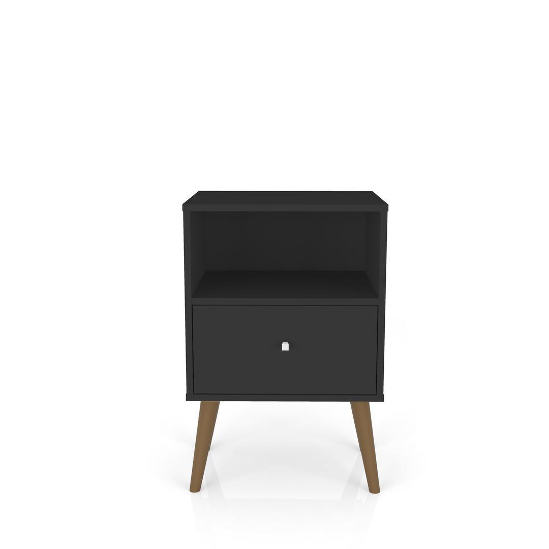 Manhattan Comfort Liberty Mid Century - Modern Nightstand 1.0 with 1 Cubby Space