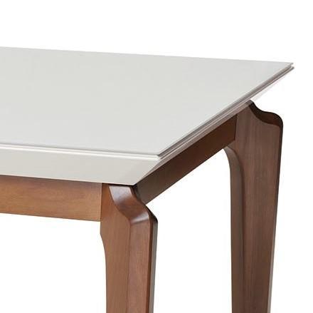 Manhattan Comfort Payson 82.67" Modern Rectangular Dining Table with Glass Top