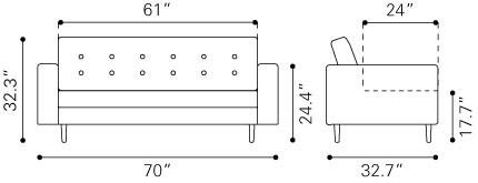 Zuo Puget Sofa