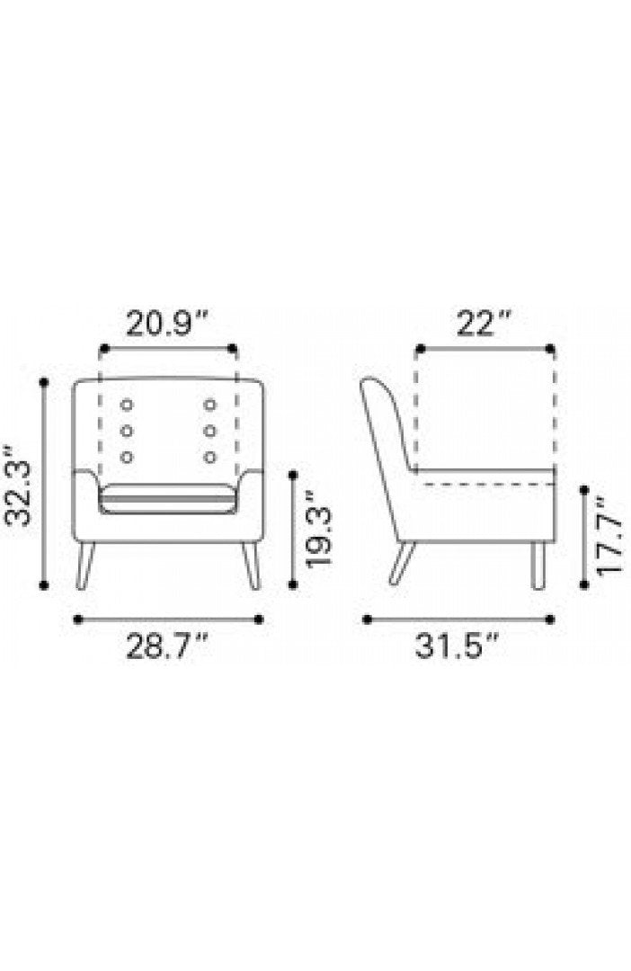 Zuo Coney Arm Chair