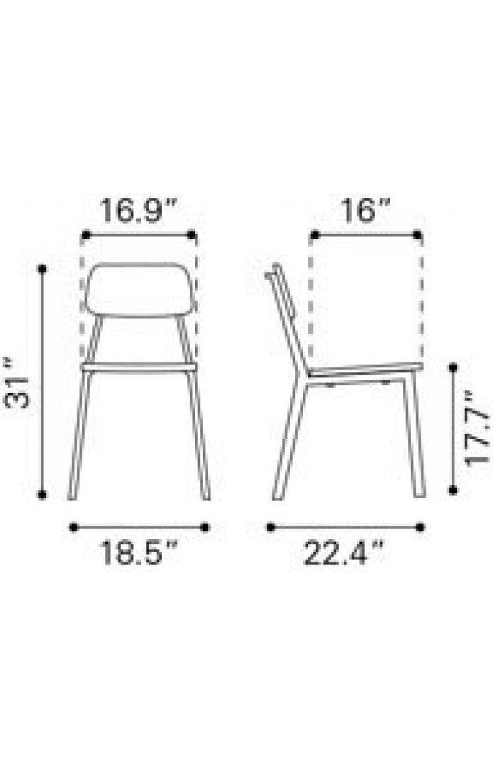 Zuo Cappuccino Dining Chair - Set of 4