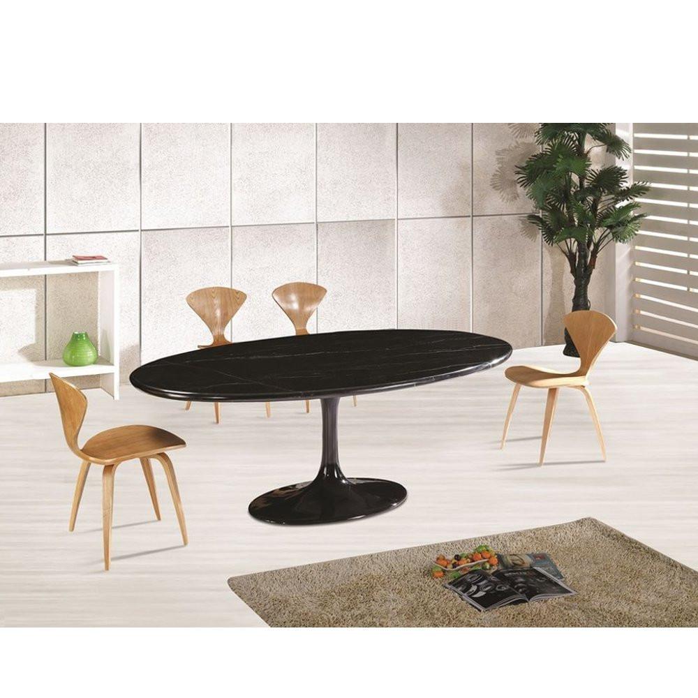 Fine Mod Imports Flower Marble Table Oval 78"